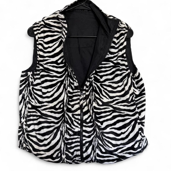 Zebra print vest with pockets size medium - Picture 2 of 4